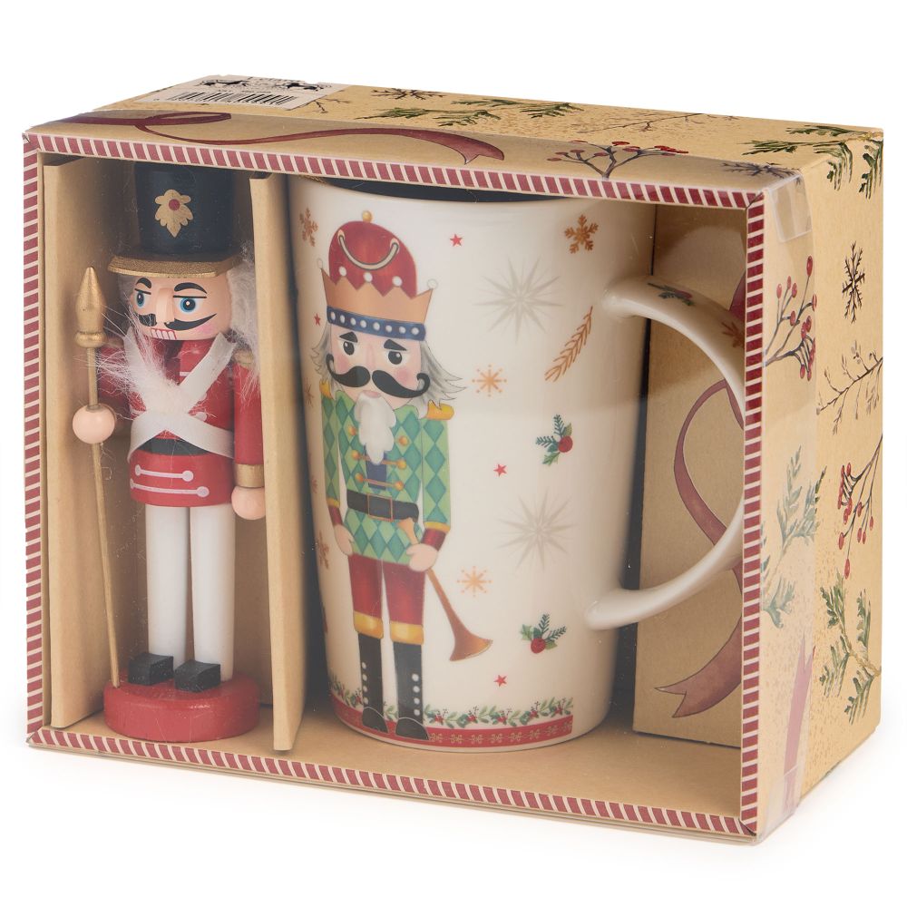 НАБОР ПОДАРОЧНЫЙ LEFARD "ЩЕЛКУНЧИК" (КРУЖКА 385 МЛ В КОМПЛЕКТЕ С ЁЛОЧНОЙ ИГРУШКОЙ)