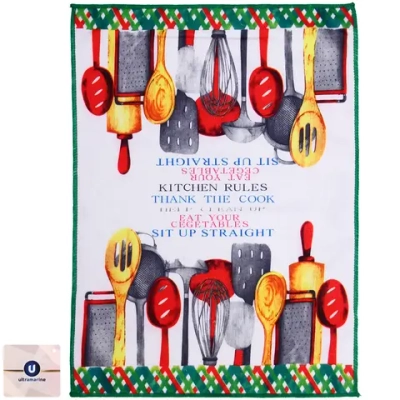 Полотенце кухонное «Kitchen - Посуда» 40*57 см, микрофибра 200 гр/м2