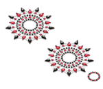 Черно-красные стикеры на грудь и живот (Цвет: черный с красным)