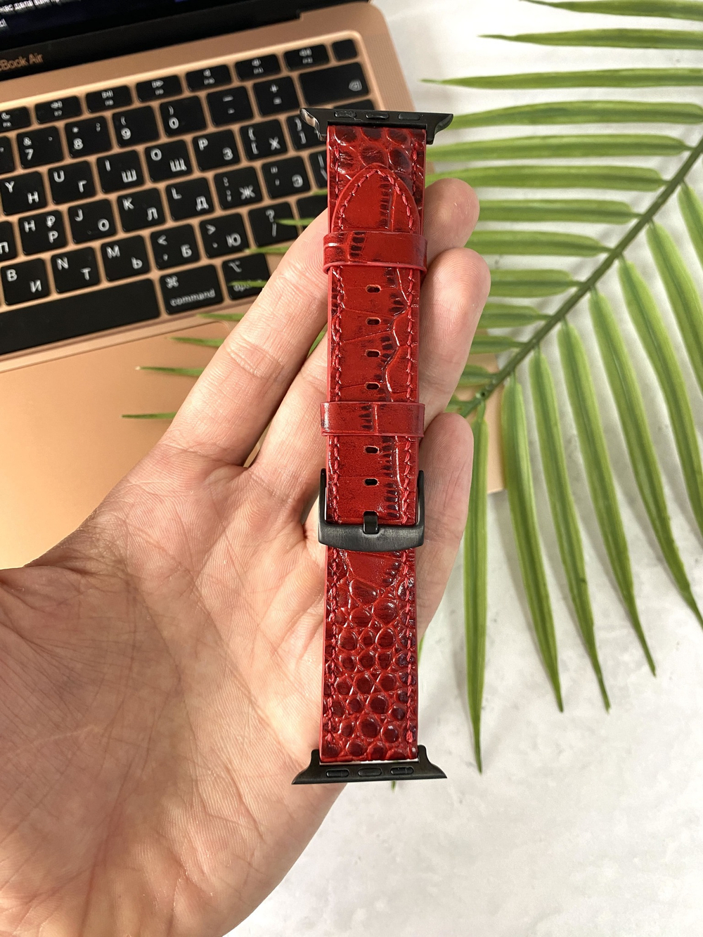 Ремешок для Apple Watch (пряжка). Кожзам крокодил. 38/40/41mm