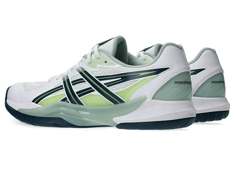 Мужские кроссовки для бадминтона/сквоша Asics Powerbreak FF - white/tranquil teal