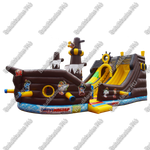 Большой надувной батут-горка "Фрегат" 11*5*5 м