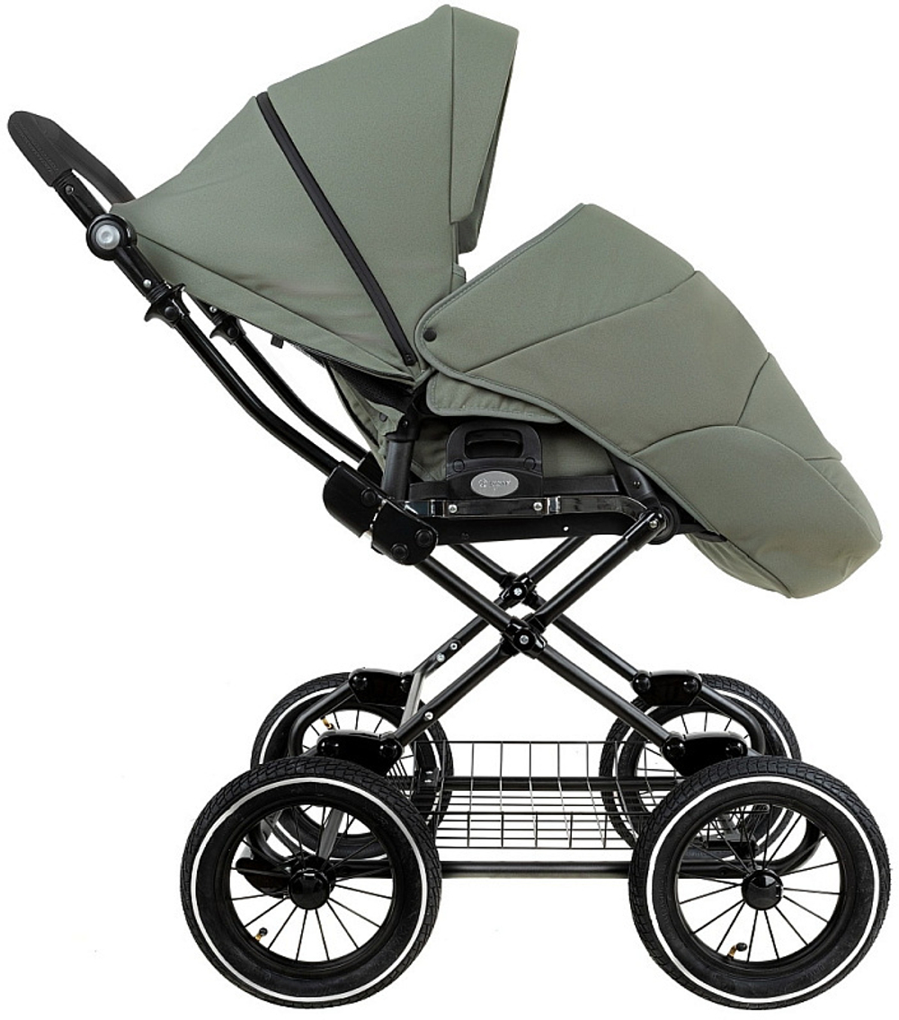 Детская коляска Roan Bass Next Classic d12 2.0 2 в 1 BNC/82/2 Sage Green/Black/руч.Black