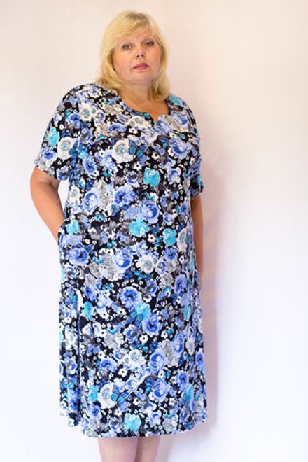 Платье с рукавом КБ-ак-21-08 Ассорти