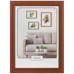 Фоторамка Image Art С22 МДФ универсальная 15х21 цвет красное дерево вставка прозрачный пластик