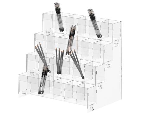 Подставка витрина для ручек и карандашей 24 ячейки акриловая