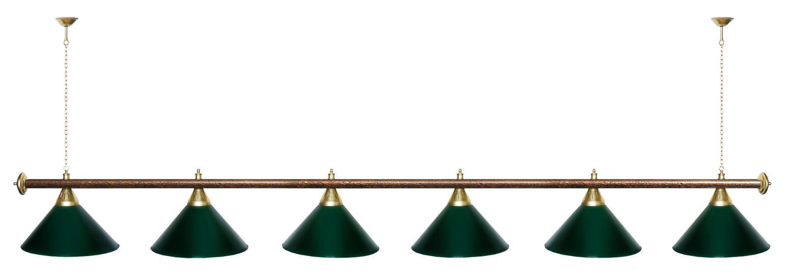 Лампа STARTBILLIARDS 6 пл. (плафоны зеленые,штанга зеленая,фурнитура золото) фото №53