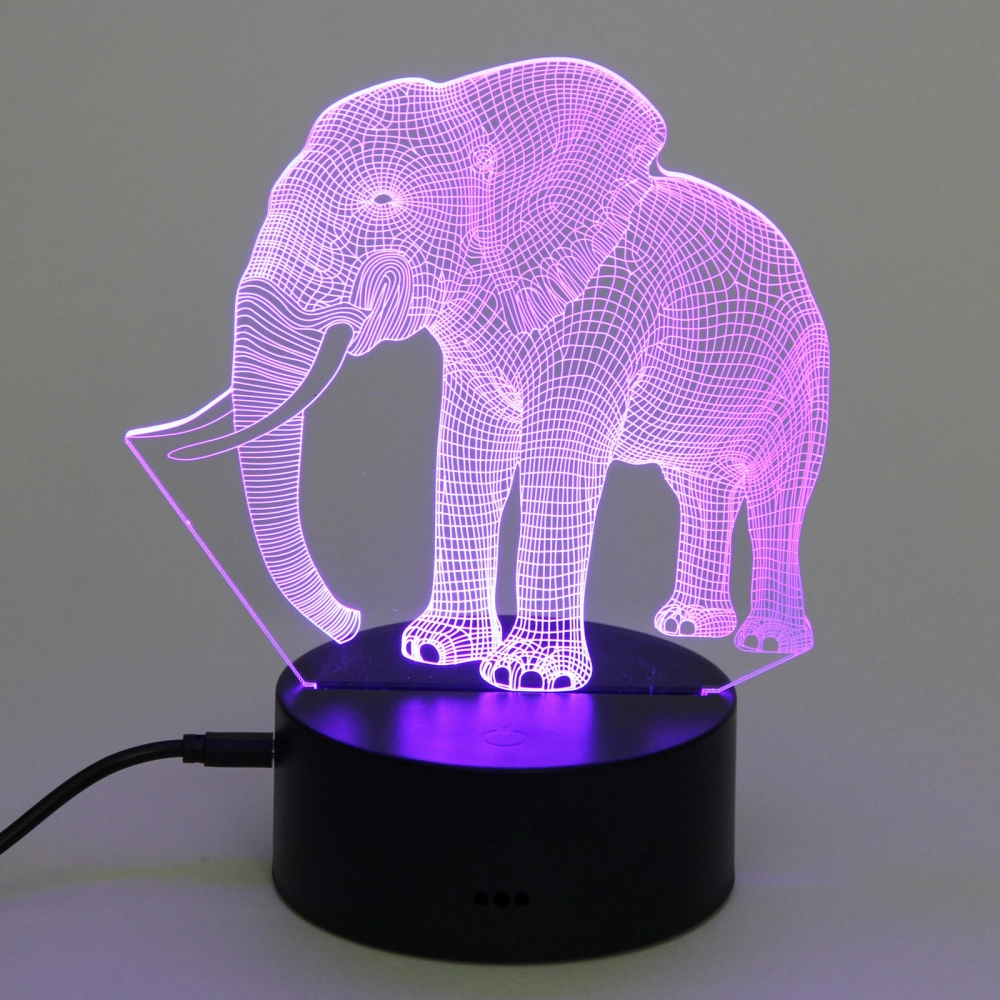 Светильник ночник «3D-Мамонт» на пластиковой подставке, с включателем USB