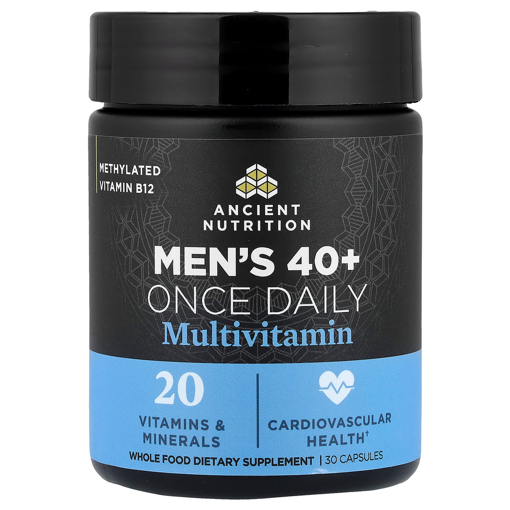 Ancient Nutrition, мультивитамины для мужчин старше 40 лет, 1 раз в день, 30 капсул