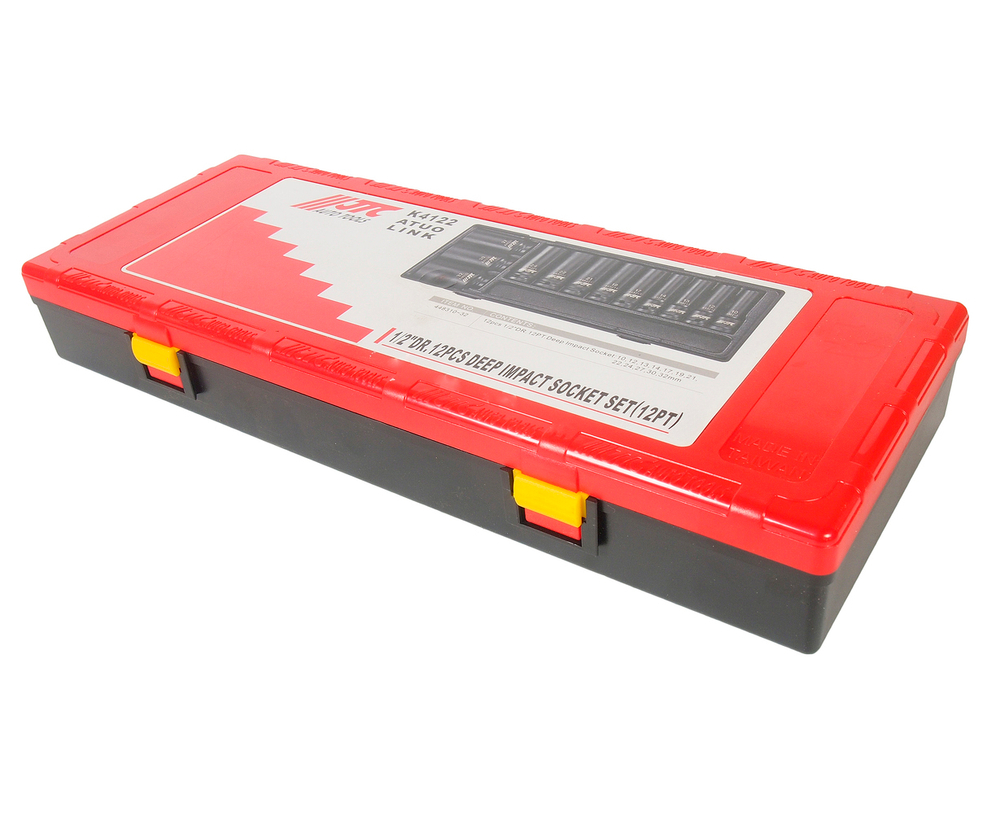 Набор головок торцевых 1/2" 12-ти гранных 10-32мм глубоких ударных 12 предметов в кейсе JTC