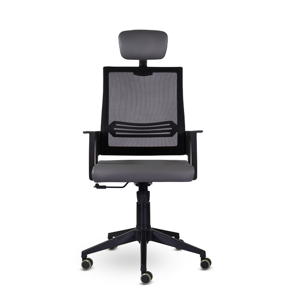 Кресло М-808 Аэро/Aero blackPL пластик Ср S-0422/NET202/S-0422 (темно-серый)