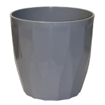 Горшок для цветов пластиковый 4,5л d-20см «Флюте» со вставкой серый шёлк