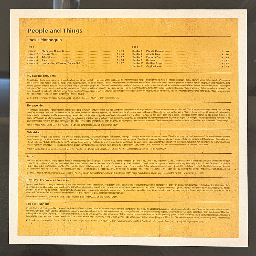 Виниловая пластинка Jack's Mannequin ‎– People And Things LP