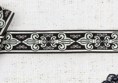 Тесьма жаккард, ш. 3,2 см, коричневый