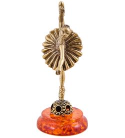 Народные промыслы AM-1544 Фигурка «Балерина» (латунь, янтарь)