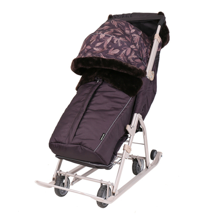 Санки - коляска детские зимние ДЕТЯМ 7-5Н ШОКОЛАДНЫЙ арт.НД7-5Н/Ш