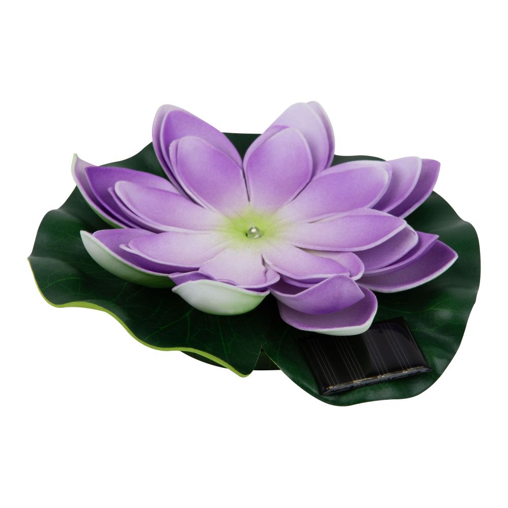 USL-S-828-PT060 PURPLE WATERLILY Садовый светильник на солнечной батарее Фиолетовая кувшинка. Плавающий. 1 светодиода. Теплый белый свет. 1xААA Ni-Mh аккумулятор в-к. IP44. TM Uniel
