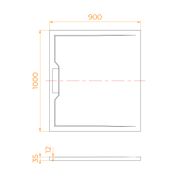 Душевой поддон прямоугольный RGW STE MB Черный мрамор (900x1000)