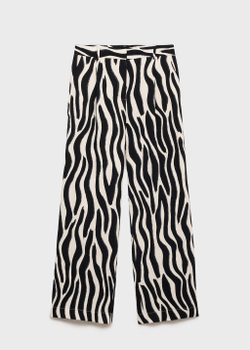Прямые брюки с принтом зебра
