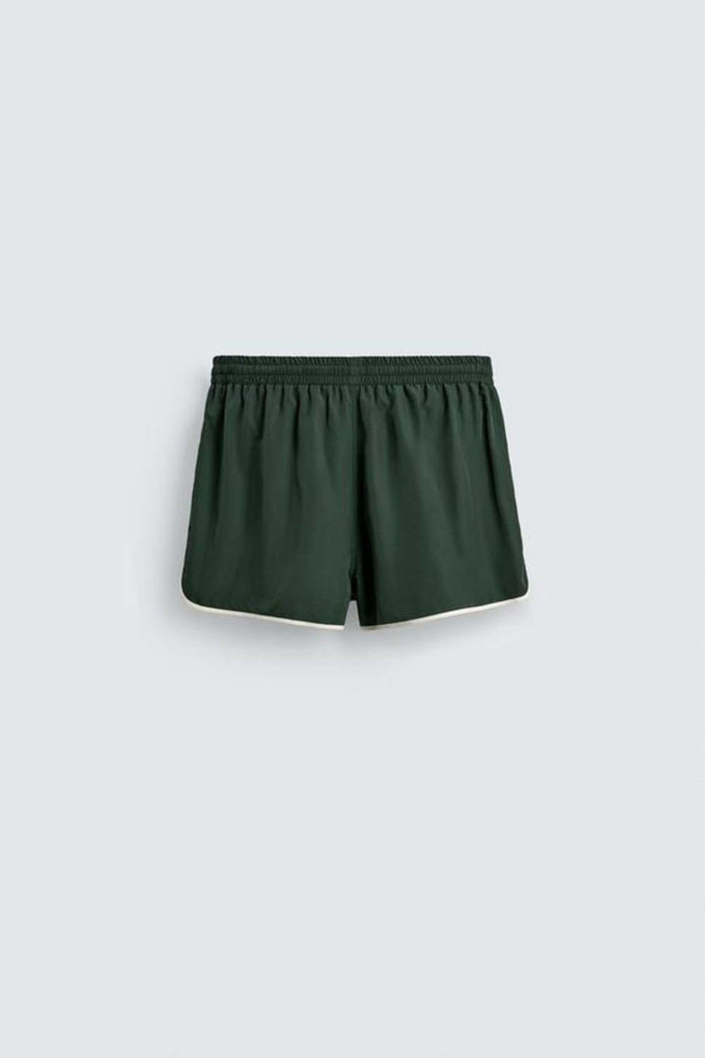 ZARA ШОРТЫ С КОНТРАСТНОЙ ОТДЕЛКОЙ, ЗЕЛЕНЫЙ