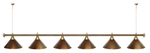 Лампа STARTBILLIARDS 6 пл. (плафоны зеленые,штанга зеленая,фурнитура золото)