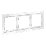 Рамка стеклянная VOLTUM S70 на 3 поста, (белый, стекло)