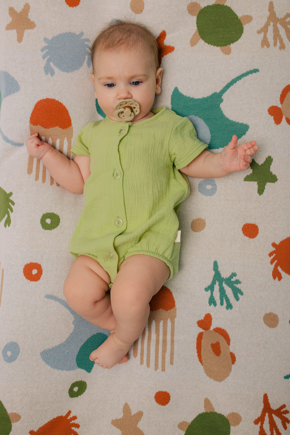 8060-212 Плед вязаный (морской)