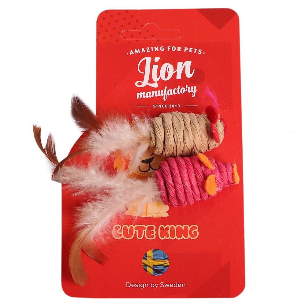 Игрушка для кошек Lion Мышка с перьями LMG-K0040-E, с экстрактом кошачьей мяты 5см, упак. 2 шт Игрушка для кошек Lion Мышка с перьями LMG-K0040-E, с экстрактом кошачьей мяты 5см, упак. 2 шт