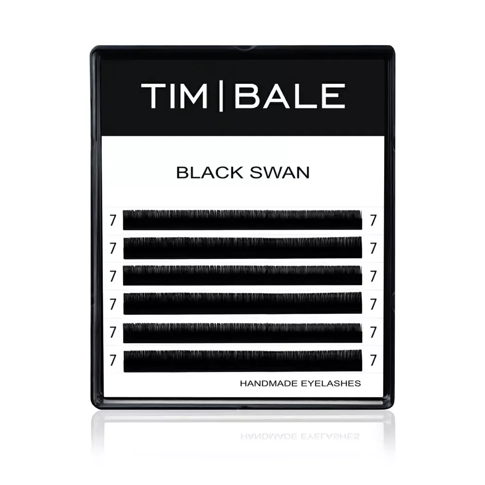 Ресницы чёрные TimBale Black Swan, 6 линий  D 0.07 8 mm