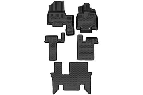 Коврики в салон для HONDA Stepwgn (V(RP1)-VI(RP6)) 2017-, П.Р, 8 мест, минивэн, гибрид, 5шт. (полиуретан) ELEMENT3DAN0436210K
