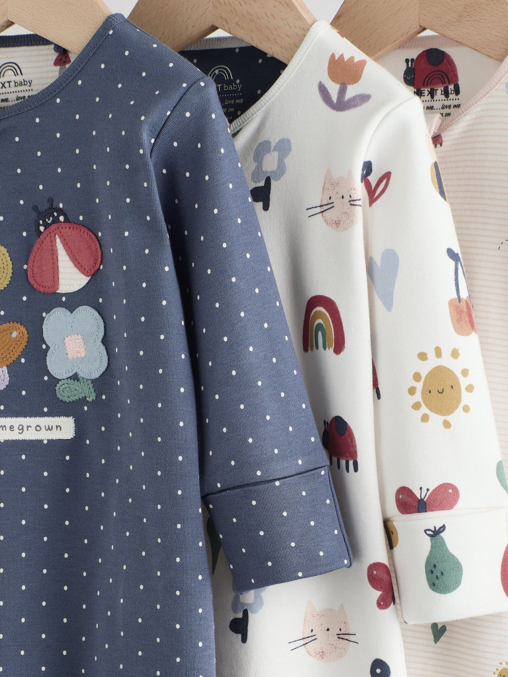 Комбинезон / Cлип для малышей Next AW2-293, 3 шт., Темно-синий, Молочный