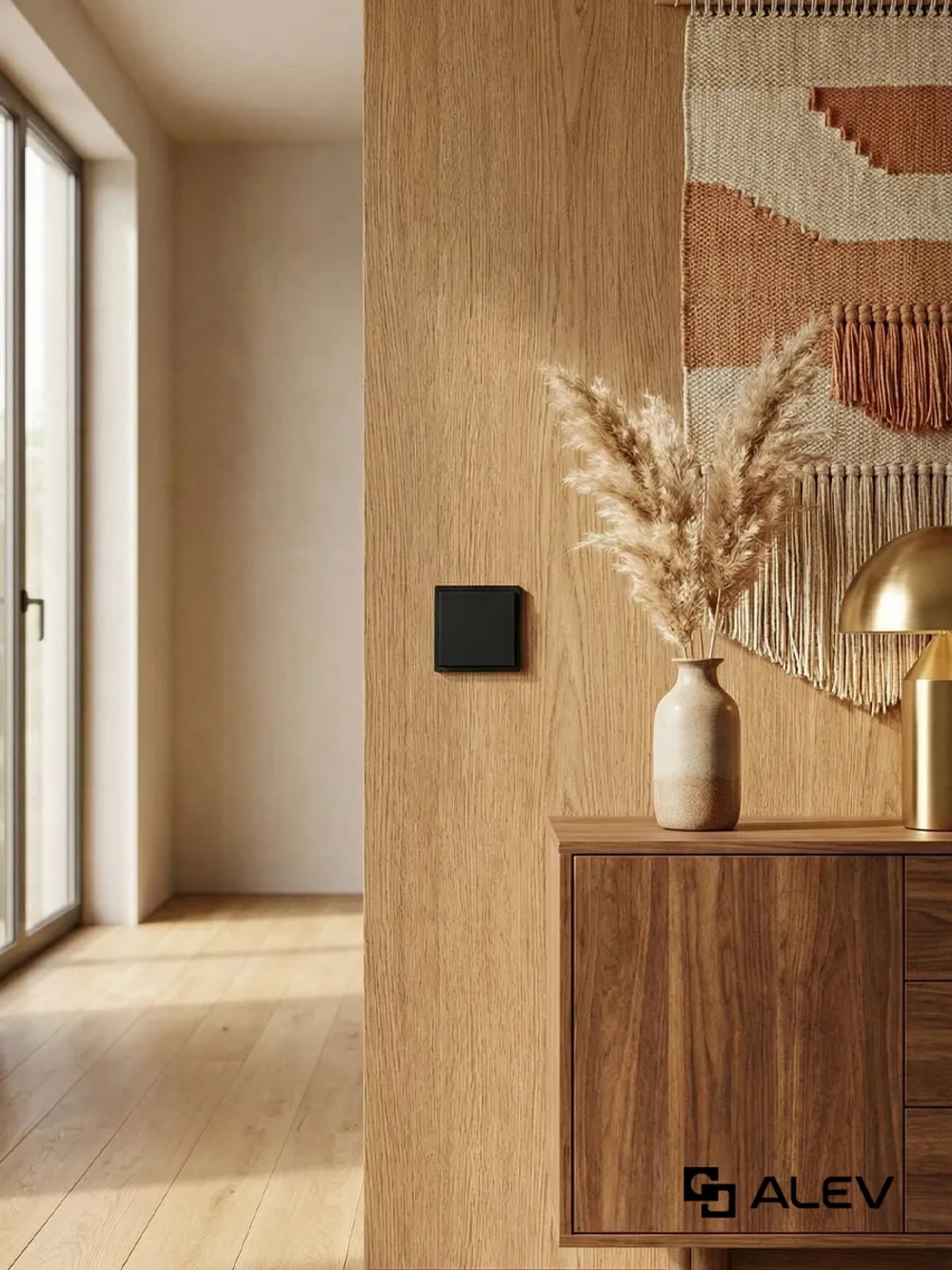 Выключатель одноклавишный внутренний с рамкой