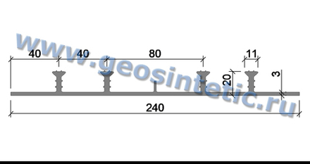 Гидрошпонка АКВАСТОП ХОМ-240-4/20 (ПВХ) Гидроизоляционная шпонка для технологических швов опалубочная для ПВХ мембран ТУ 5772-001-58093526-11, м.п.
