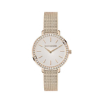 Часы Boccadamo Focus Rosegold FC003 BW/RG с минеральным стеклом, кристаллами Swarovski