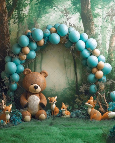 Арка медведь лиса №1- фон неопреновый