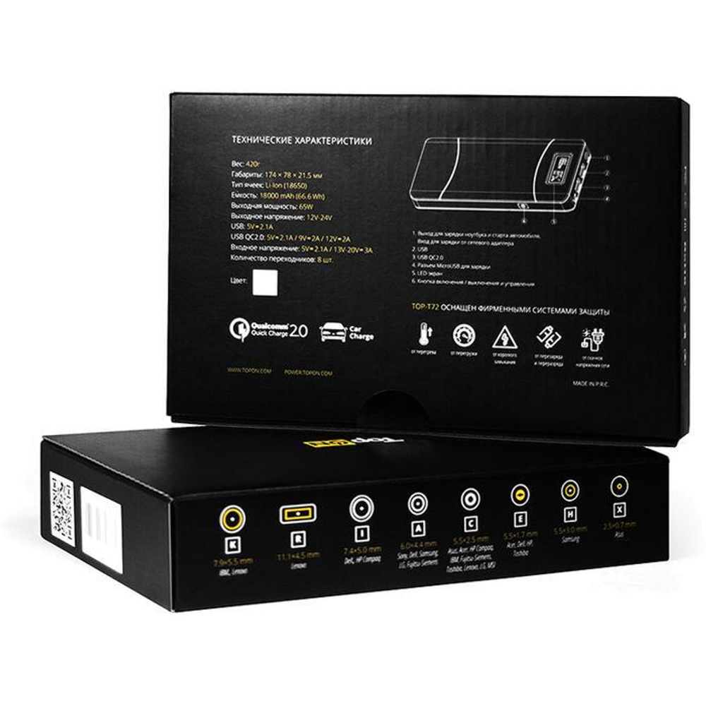 Внешний аккумулятор TopON TOP-T72 18000mAh белый