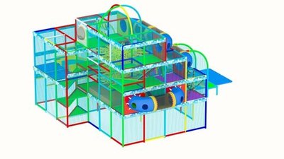 Детский игровой лабиринт Облачко 91 м² (11*8.3*6.5)