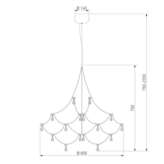 90400 LED / подвесной светильник / латунь
