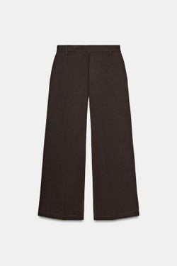 ZARA БРЮКИ ИЗ ИНТЕРЛОКА, ШОКОЛАДНЫЙ