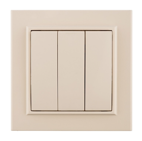 МИНСК Выключатель в сборе с/у, 3 клавиши, б/инд. 10А, 230В, IP20, бежевый. ERV10-024-20, 221339