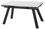 Стол М-City DISAUR Морис-2 140 Matte Белый мрамор, керамика, Черный каркас