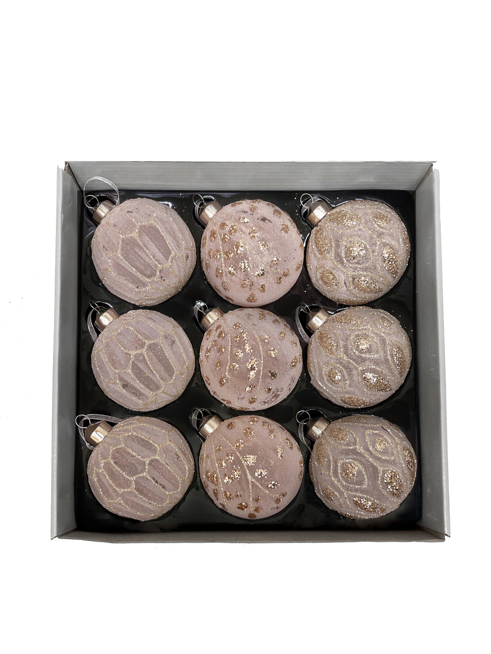 Набор шаров 8см 9шт ChristmasDeLuxe кремовый с блеском