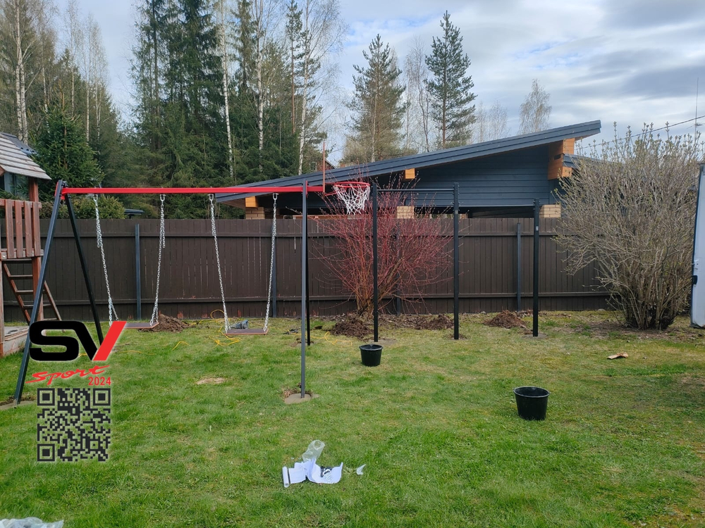 Монтаж уличных качелей Sv Sport