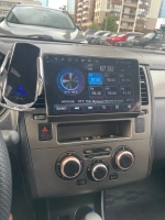 Магнитола для Nissan Tiida C11 2004-2013 (кондиционер/климат с прямоугольным экранчиком, рамка серая) - Teyes CC3 Android 10, ТОП процессор, 4/32 Гб, CarPlay, SIM-слот