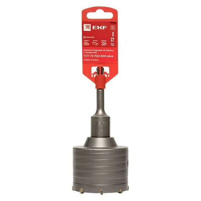 Коронка твердосплавная с оснасткой TCT-72 М22 SDS-plus EKF Master