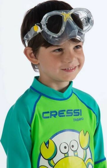 Маска Cressi Marea Junior прозрачный силикон желтая рамка