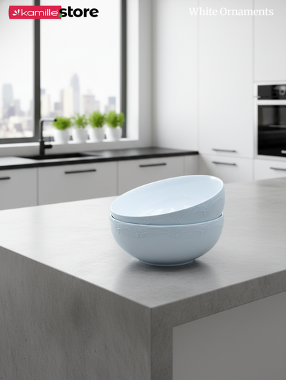 Салатник 21х9 см. 1900 мл. фарфоровый, "White Ornaments"