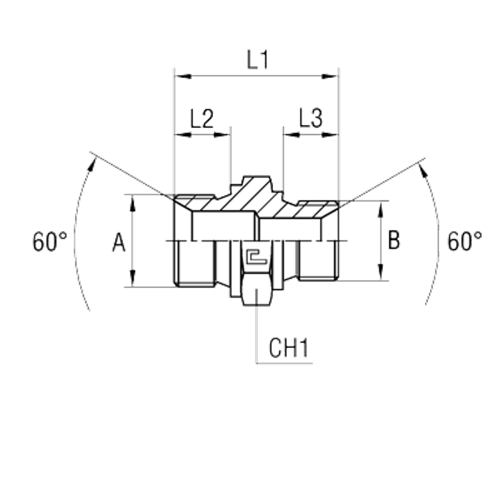 Соединение P BSP 3/8 - 22х1.5