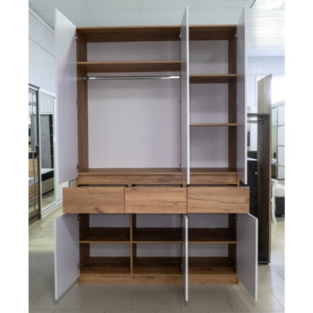 Шкаф МРШР 7/(Бостон) Шкаф 3-х ств 1,5х2,364х0,49 антрацит/ антрацит Мебельный рай