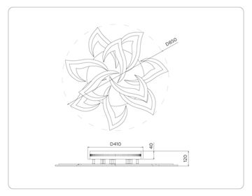 Потолочный светодиодный светильник с пультом 112W 3000+6400K/4200K/6400+3000K FA4474/7+3 BK черный Acrylica Original Ambrella